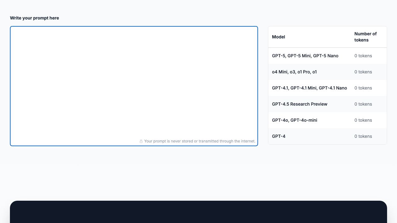 Prompt Token Counter 网站截图