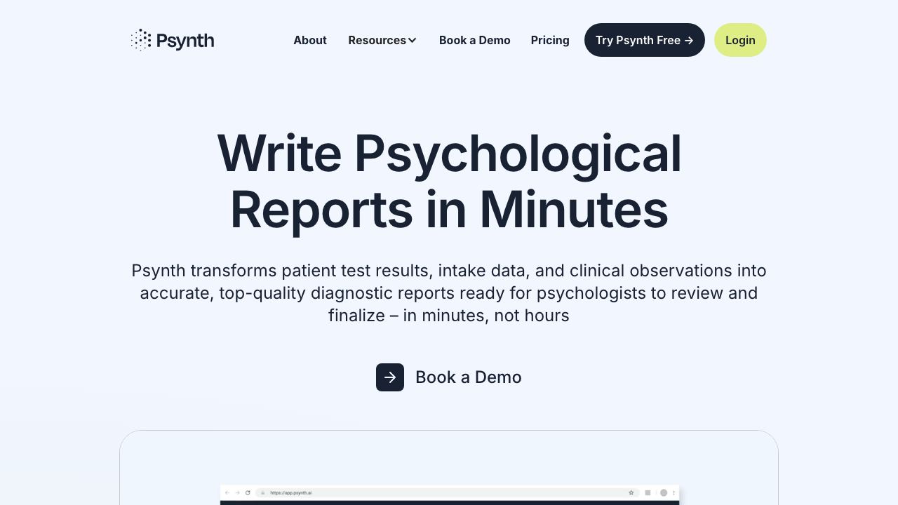 Psynth AI website screenshot