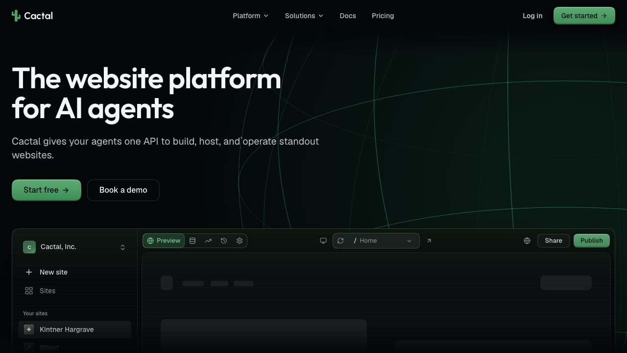 Cactal website screenshot