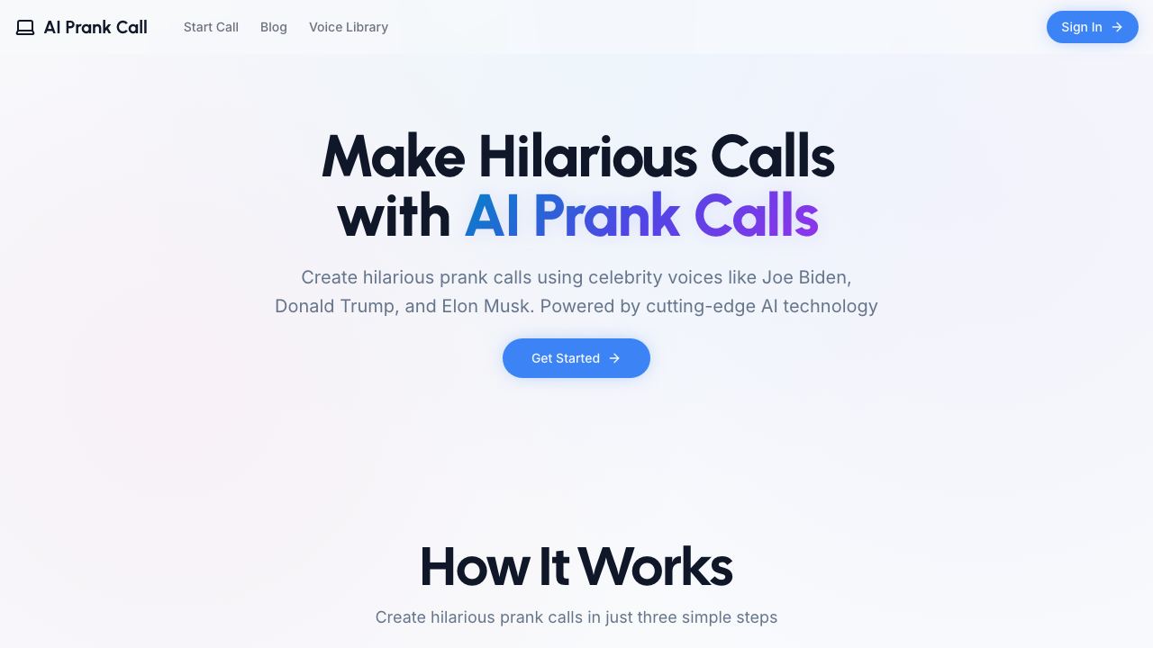 AI Prank Call 网站截图