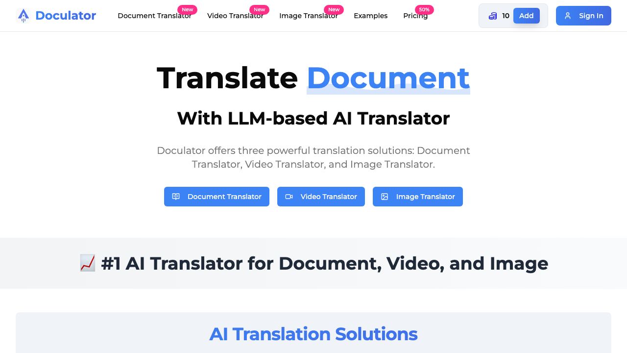 Doculator website screenshot