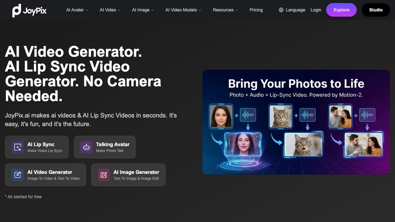 JoyPix.ai 网站截图