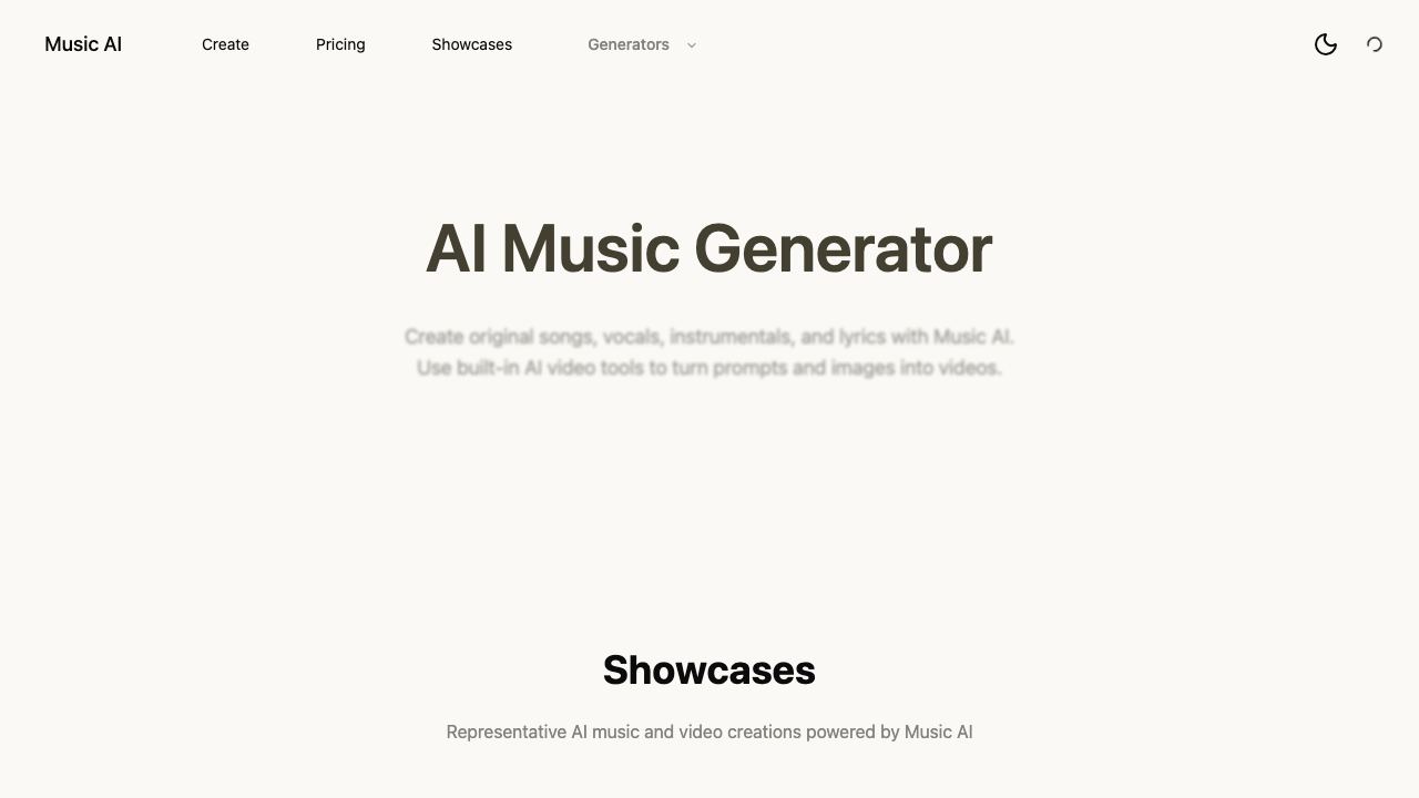 MusicAI: Top AI Music Generator 网站截图