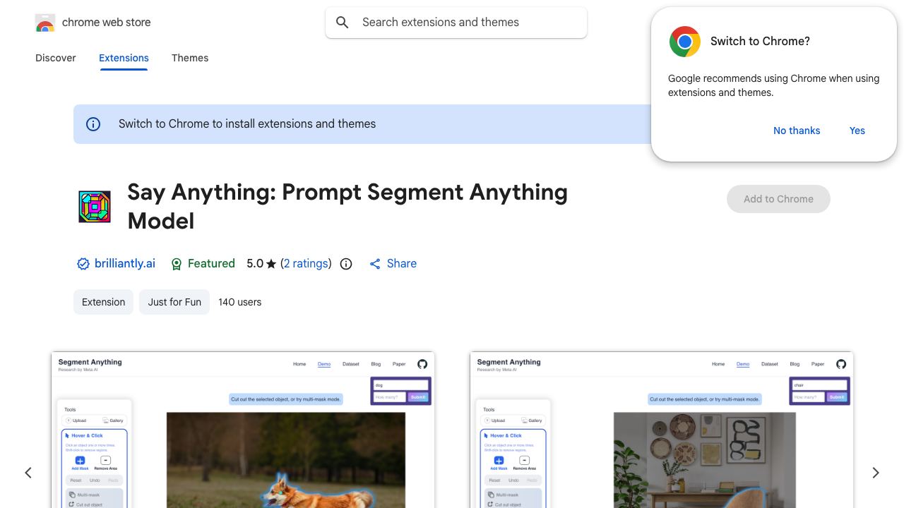 Say Anything: Prompt Segment Anything Model website screenshot
