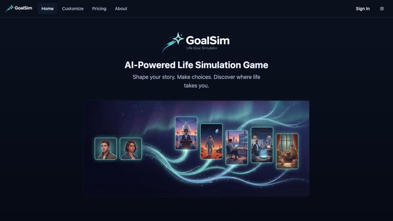 GoalSim 网站截图