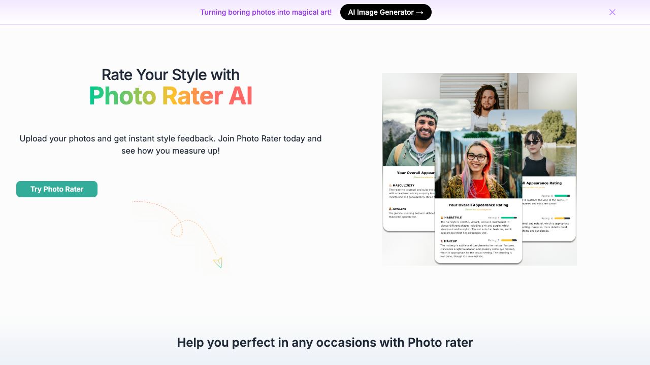 PhotoRater 网站截图