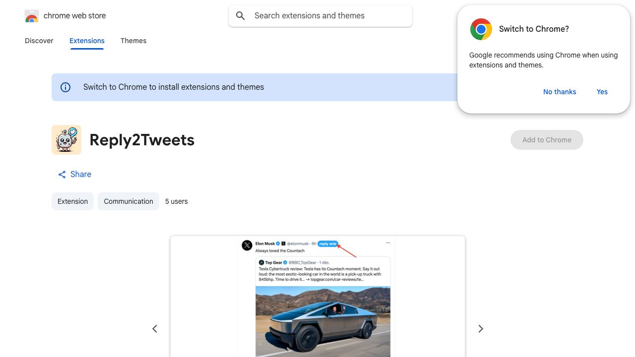 Reply2Tweets website screenshot