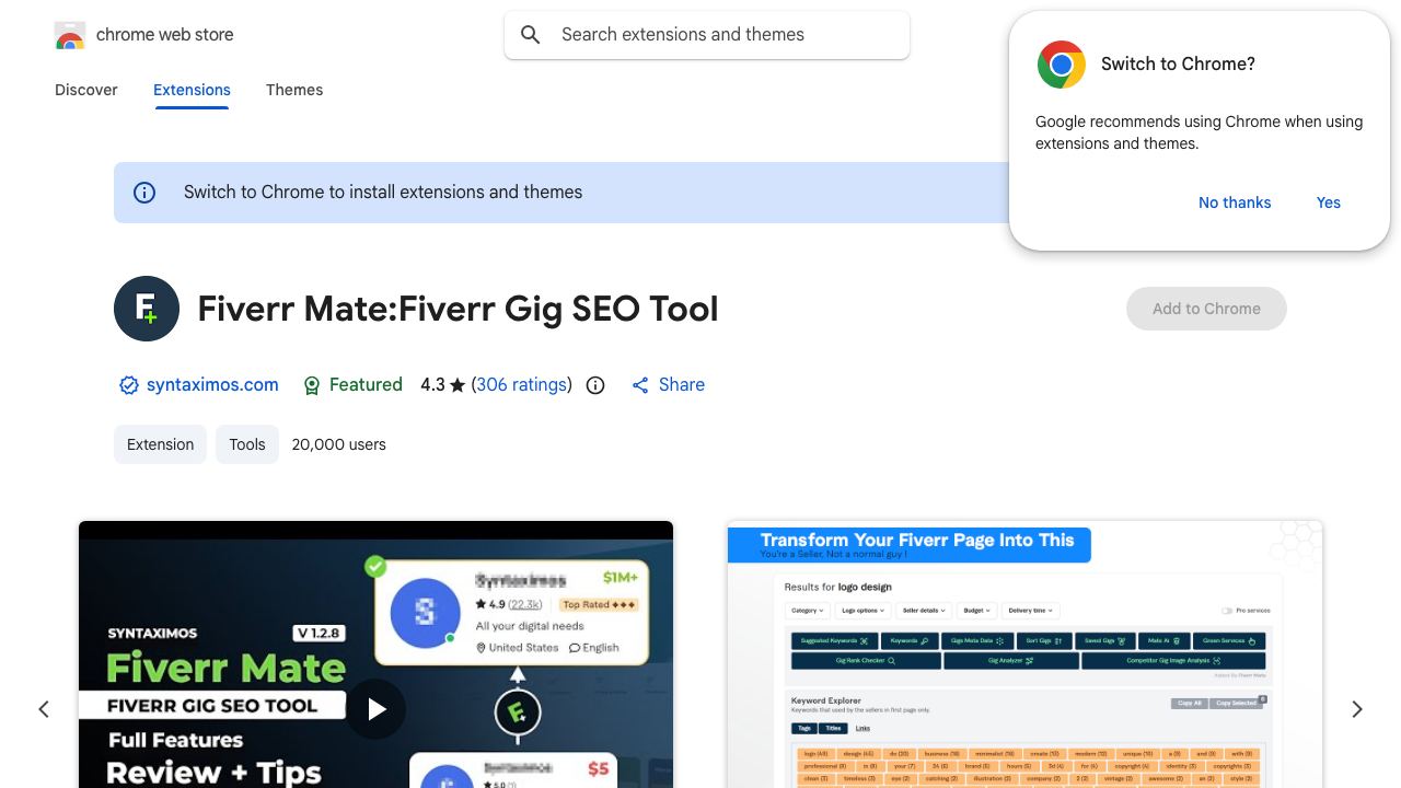 Fiverr Mate: Fiverr Gig SEO Tool website screenshot