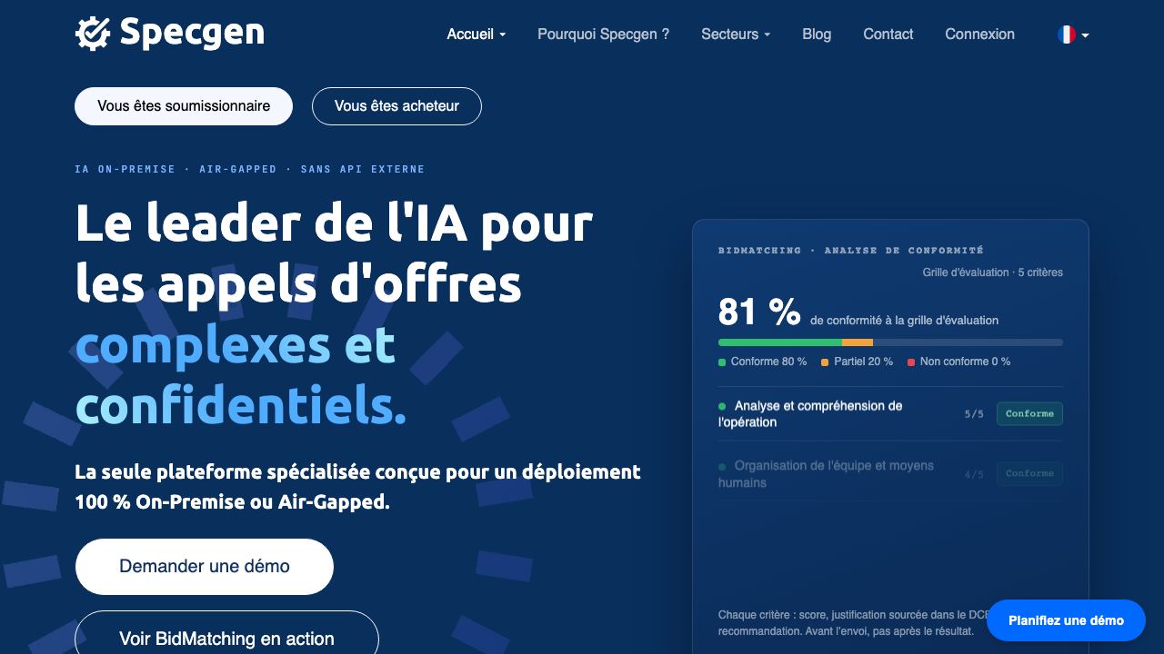 Specgen.ai website screenshot