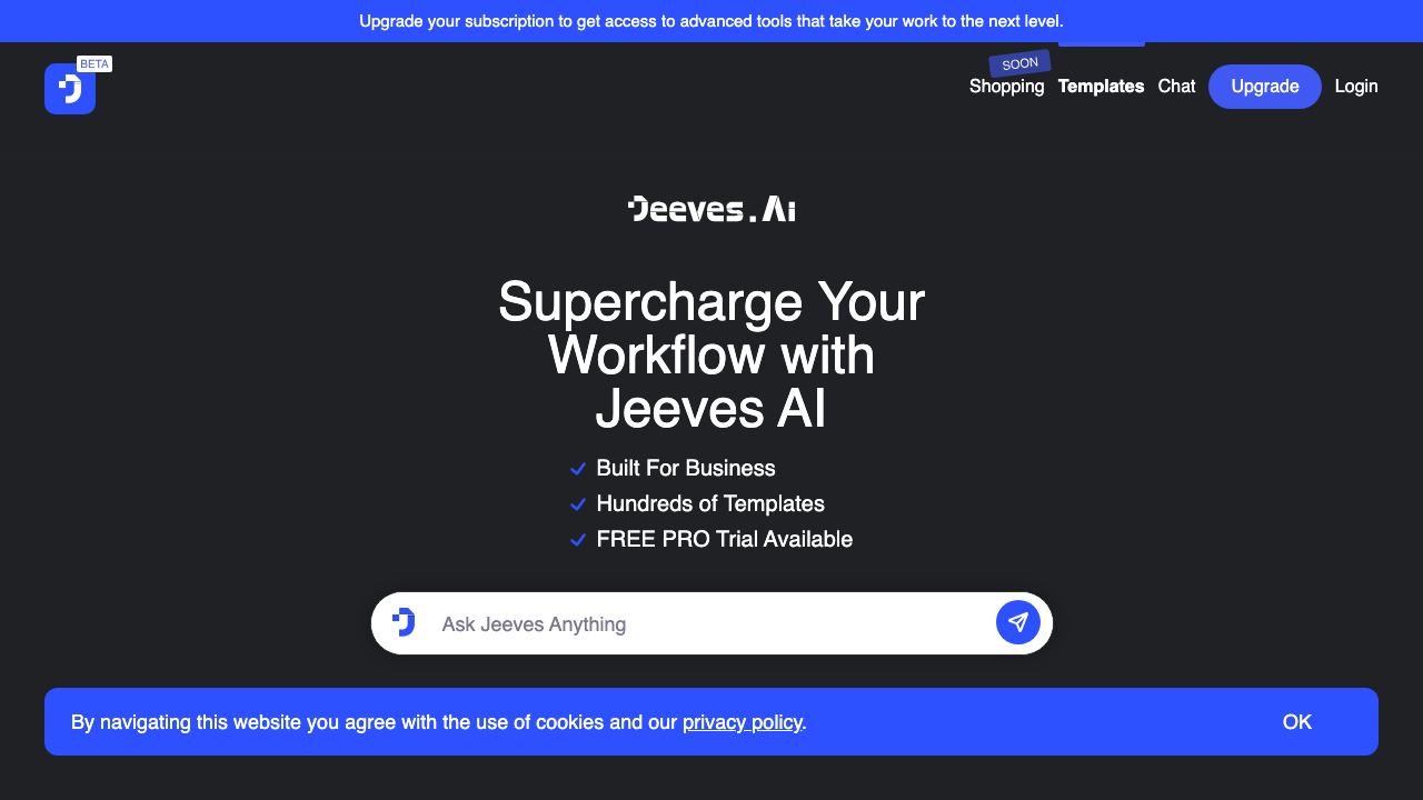 Jeeves.Ai 网站截图