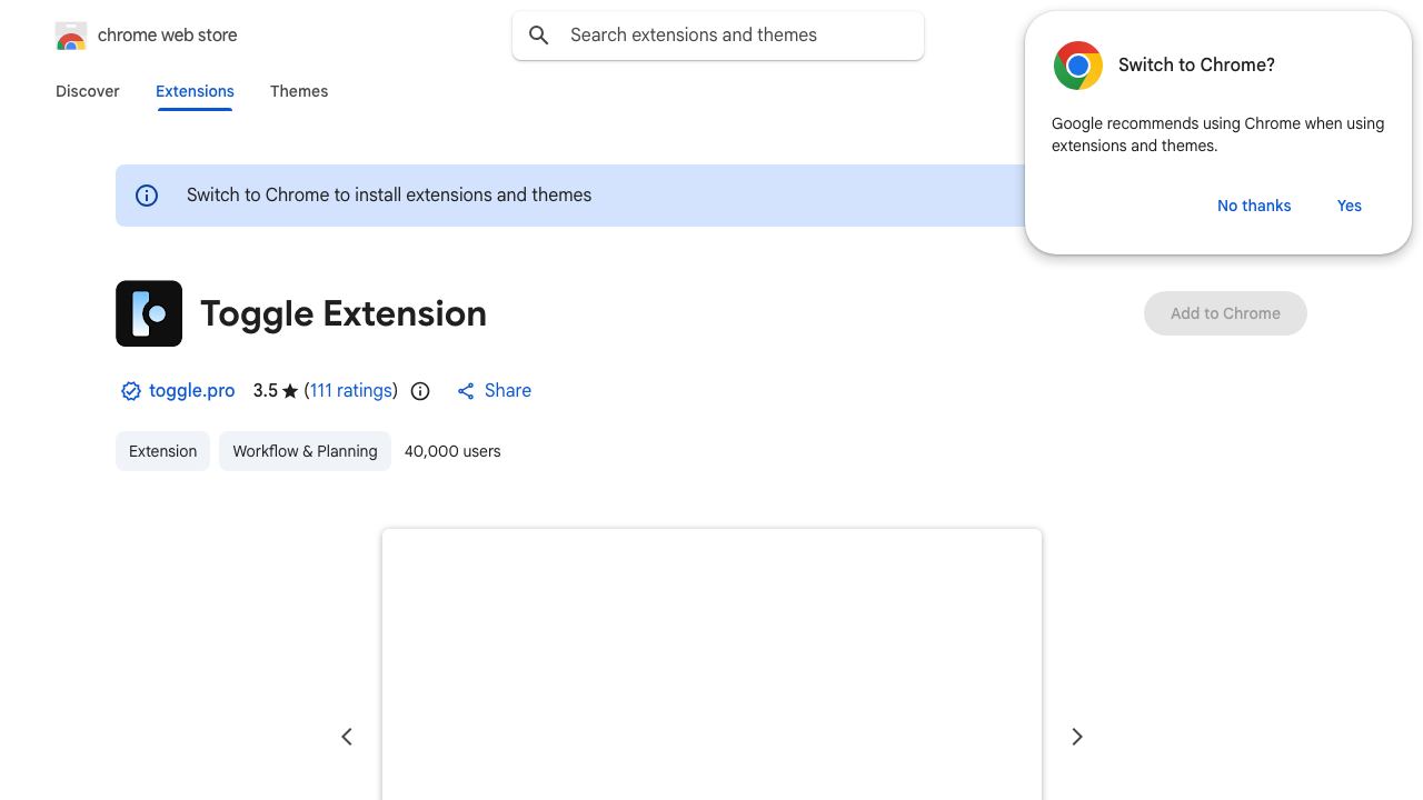 Toggle Extension 网站截图