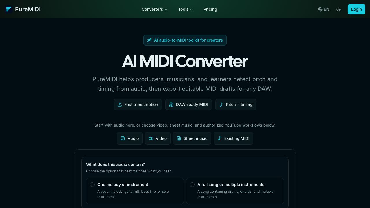 PureMIDI website screenshot