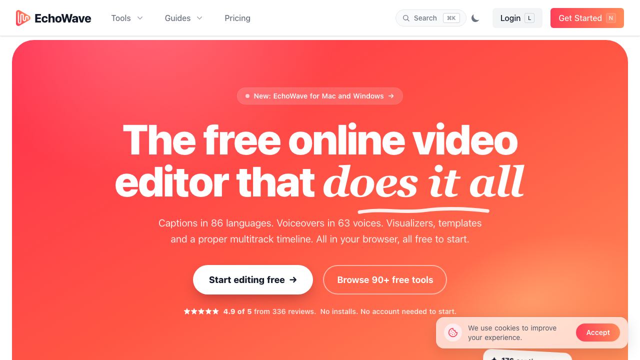 EchoWave website screenshot