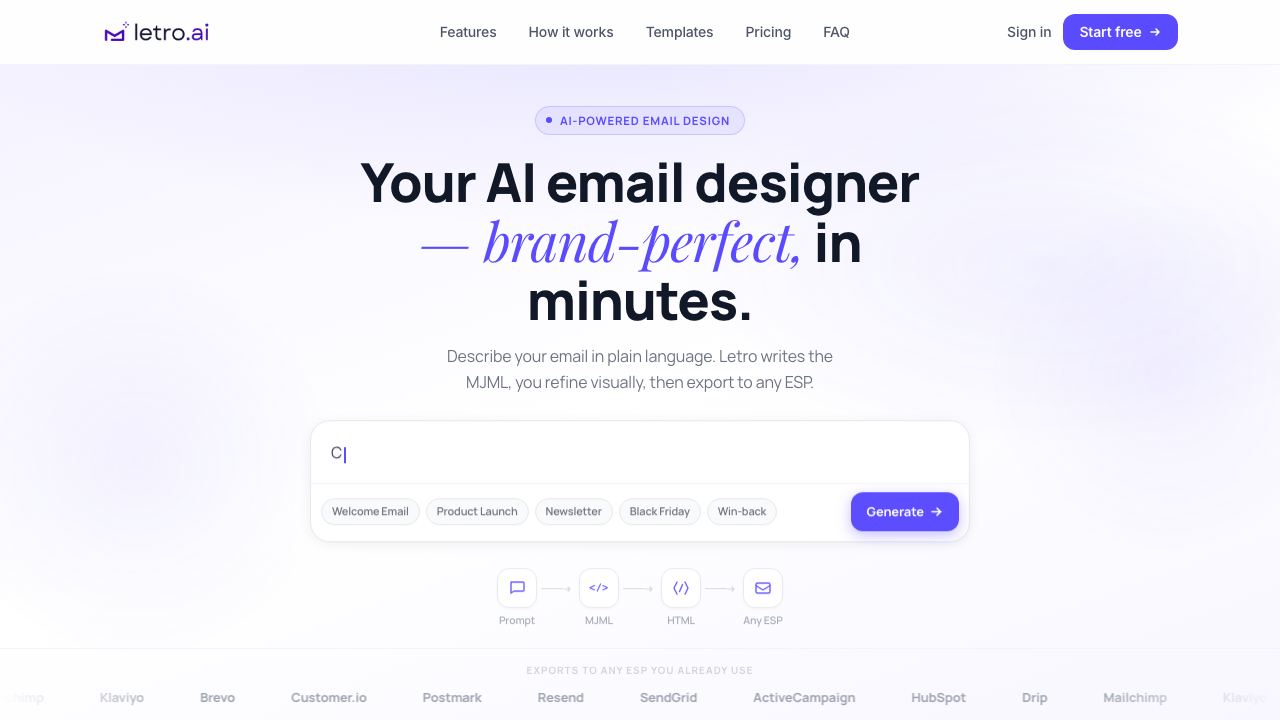 Letro website screenshot
