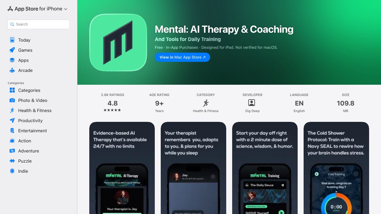 Mental's Pushup Protocol website screenshot
