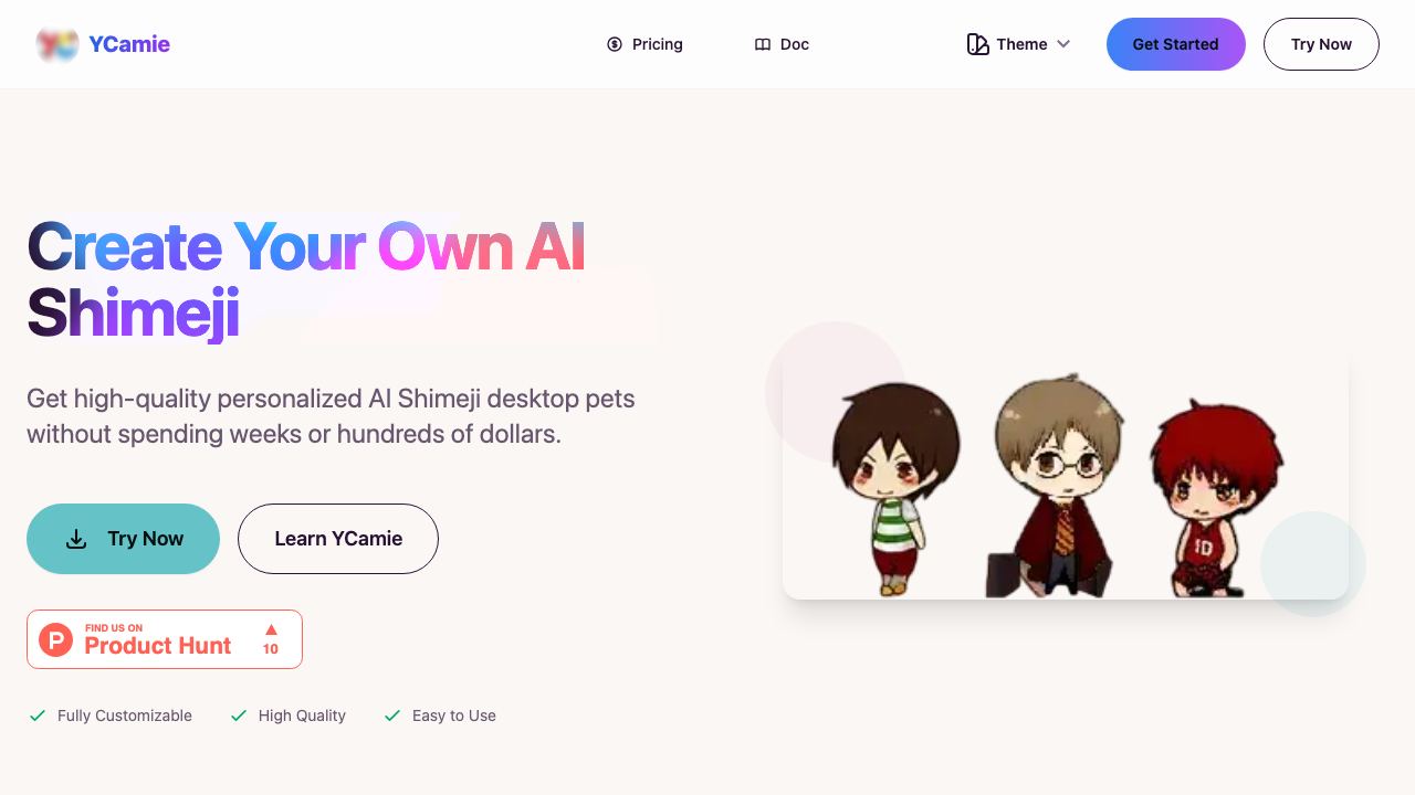 YCamie website screenshot