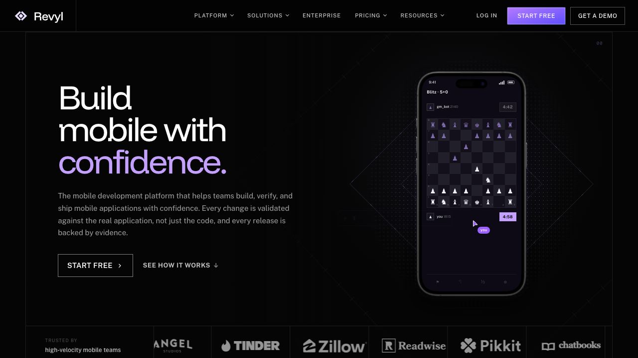 Revyl website screenshot