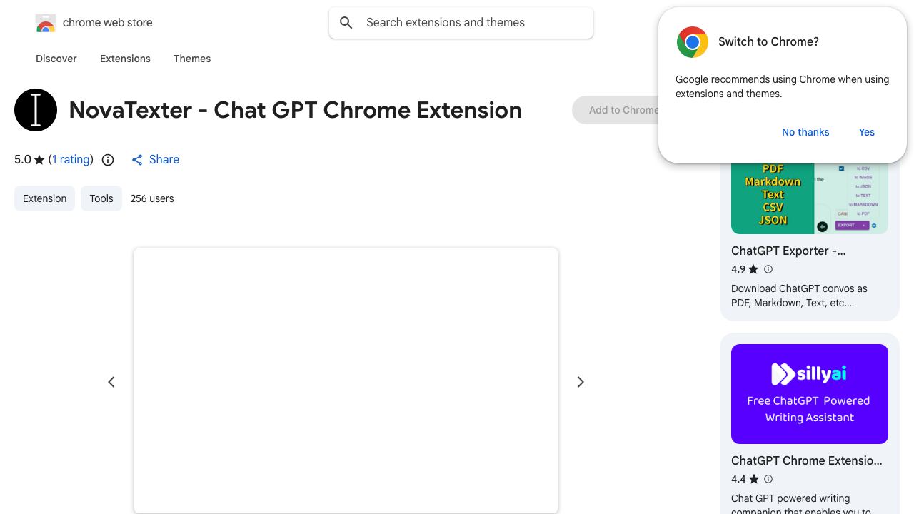 NovaTexter - Chat GPT Chrome Extension 网站截图