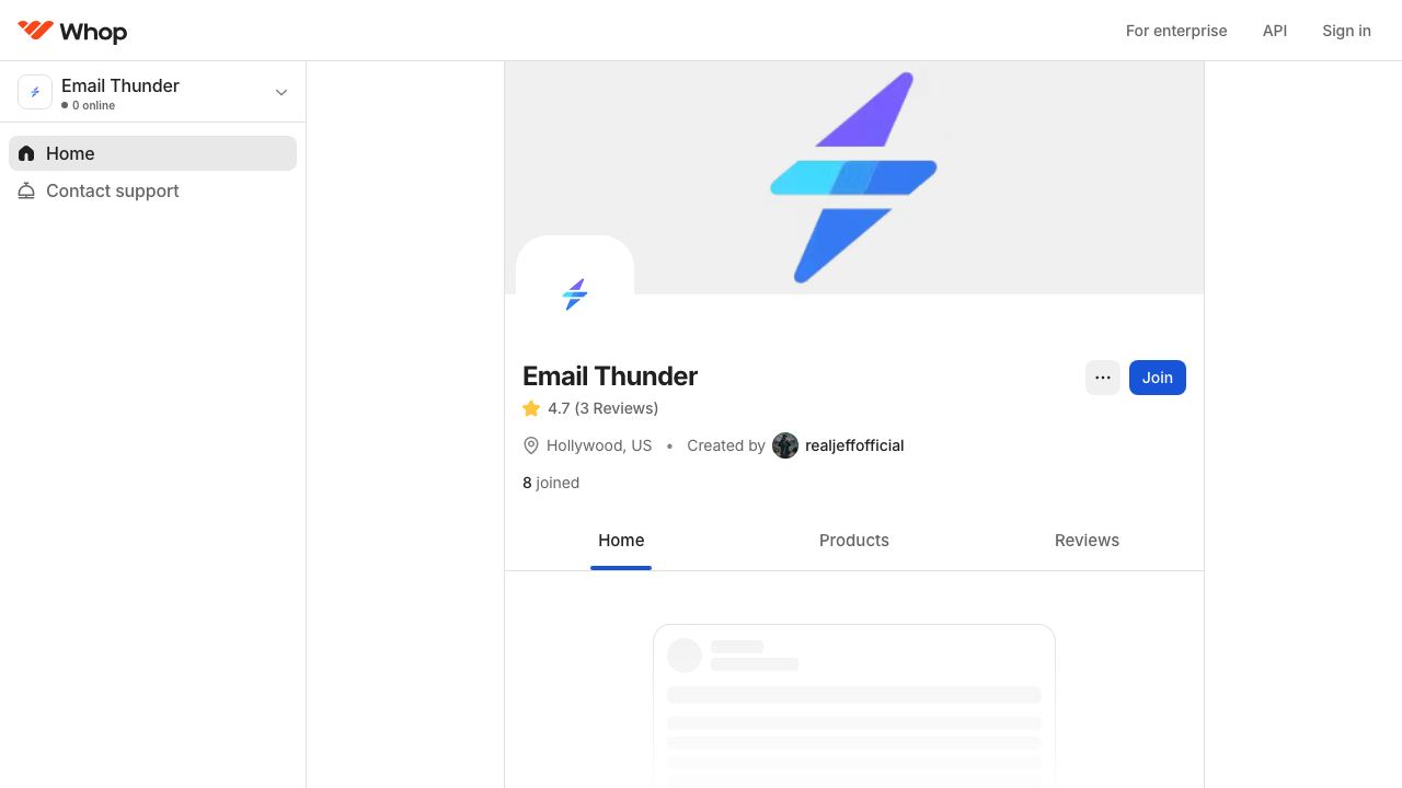 Email Thunder 网站截图