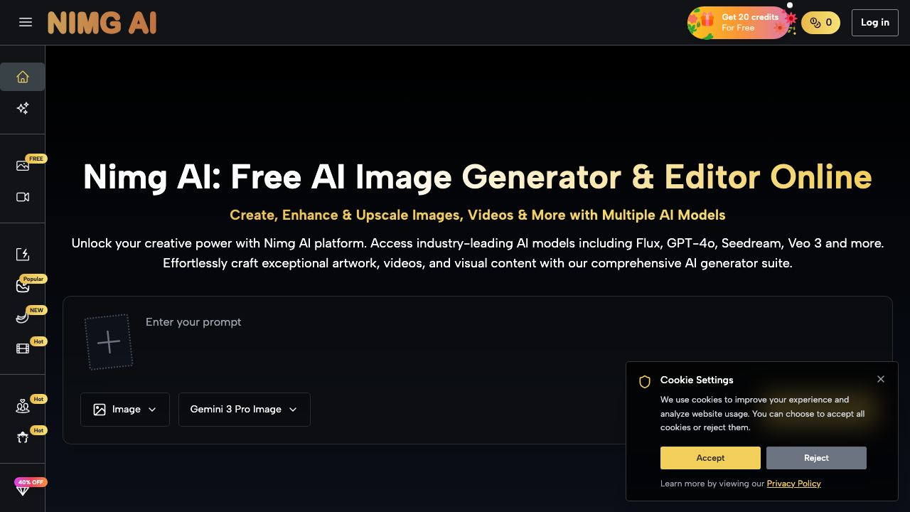 Nano Banana Image AI 网站截图