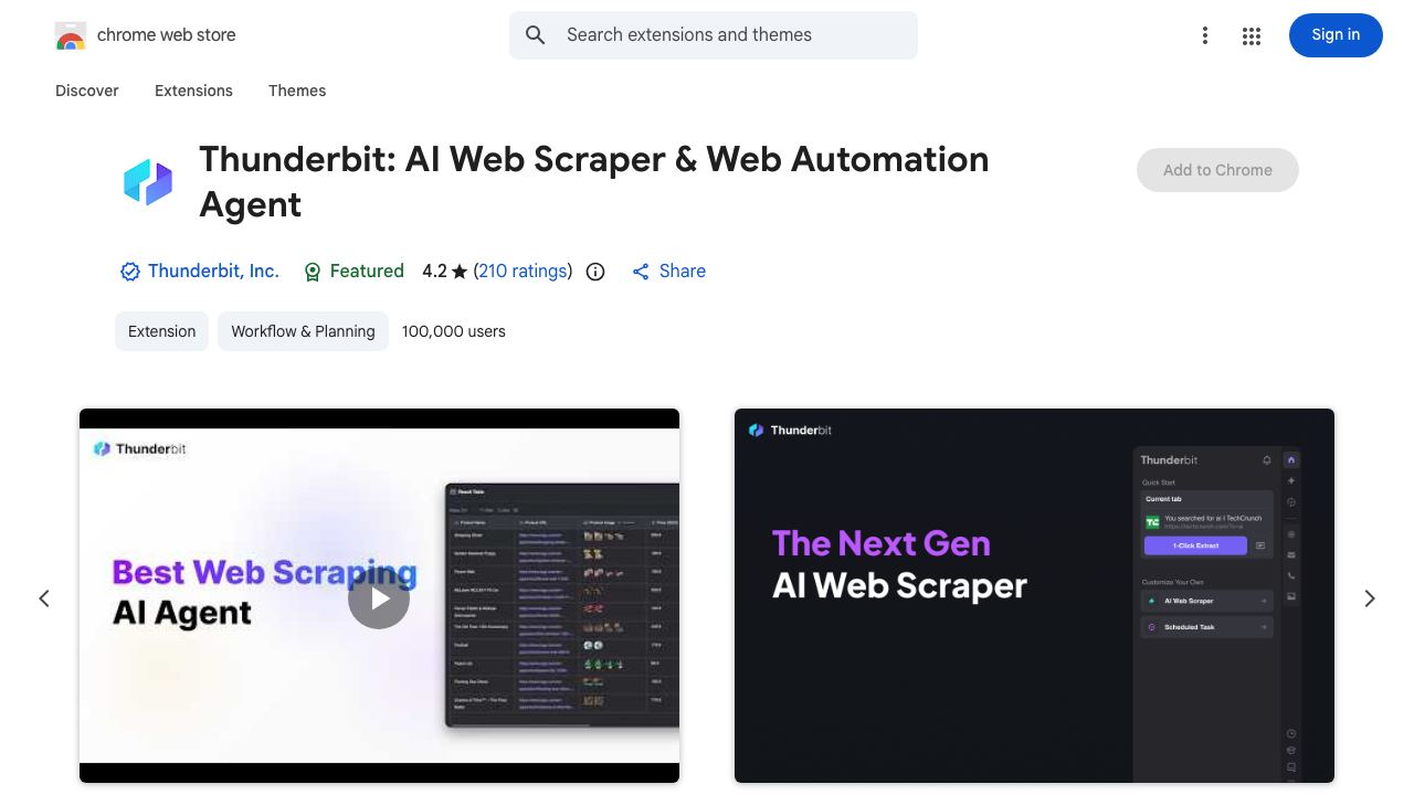 Thunderbit - Use & Build AI Apps 网站截图