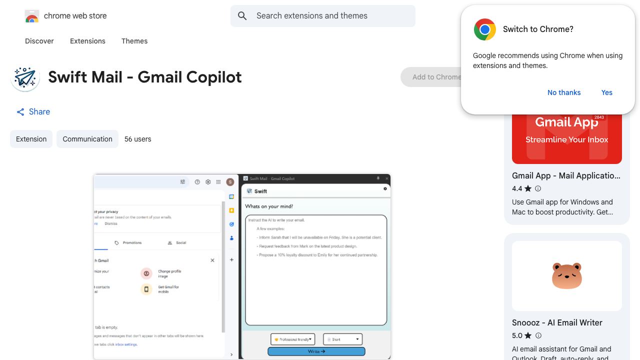 Swift Mail - Gmail Copilot 网站截图