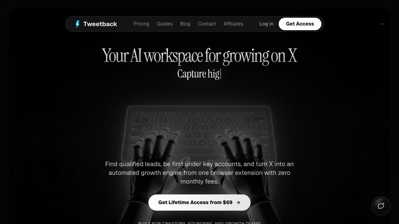 Tweetback website screenshot