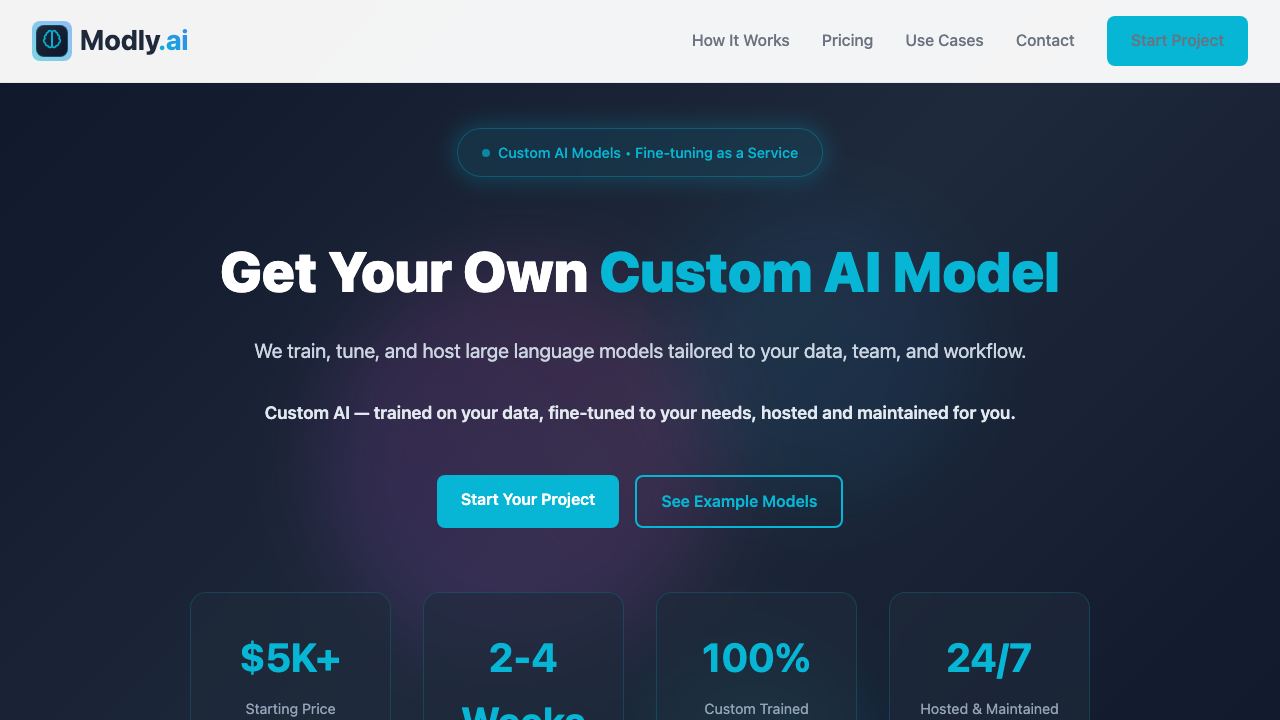 Modly website screenshot