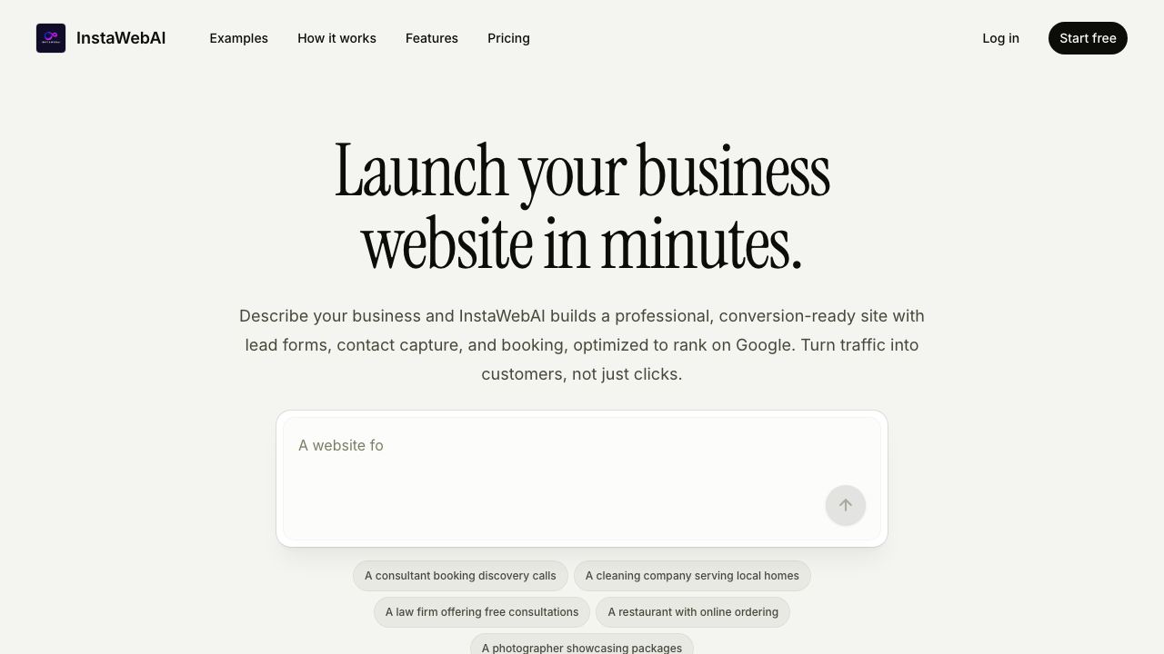 InstawebAI 网站截图