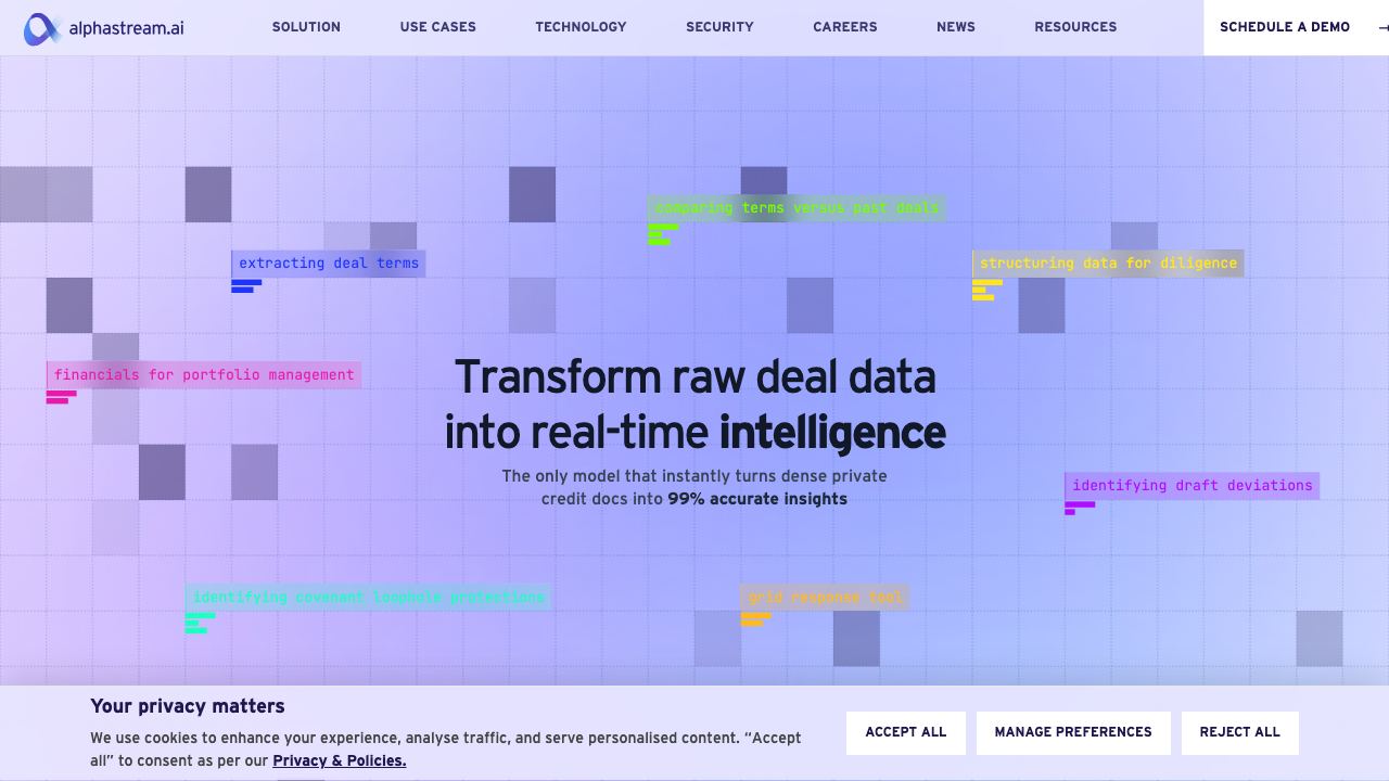 Alphastream website screenshot