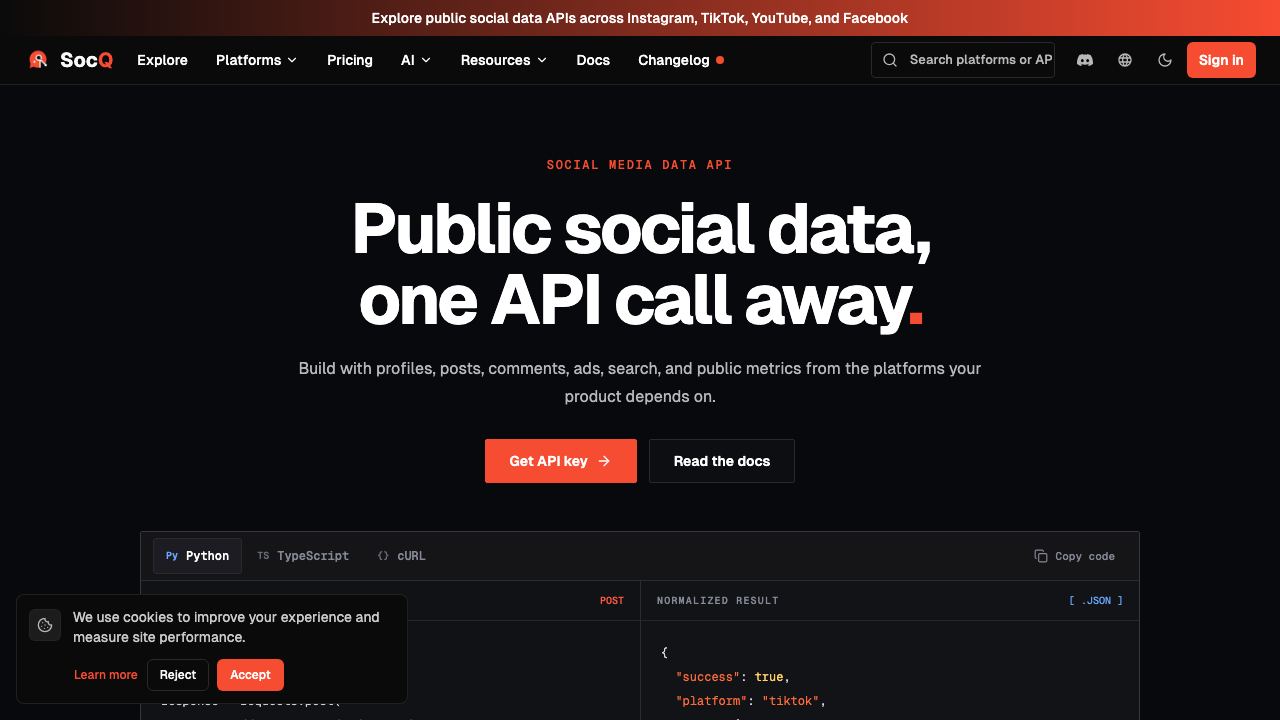 SocQ website screenshot