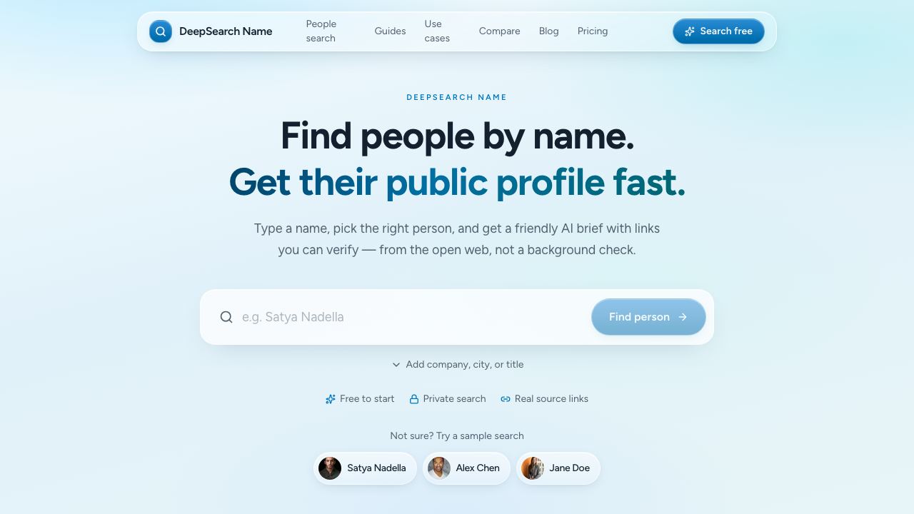 Deep Search Name 网站截图