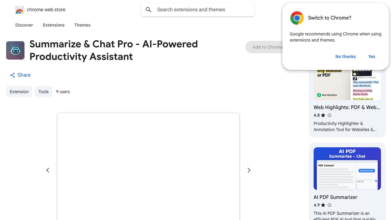 Summarize & Chat Pro - AI-Powered Productivity Assistant 网站截图