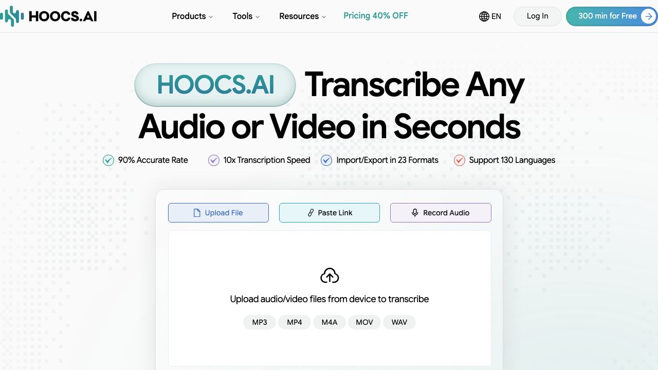 Hoocs AI 网站截图