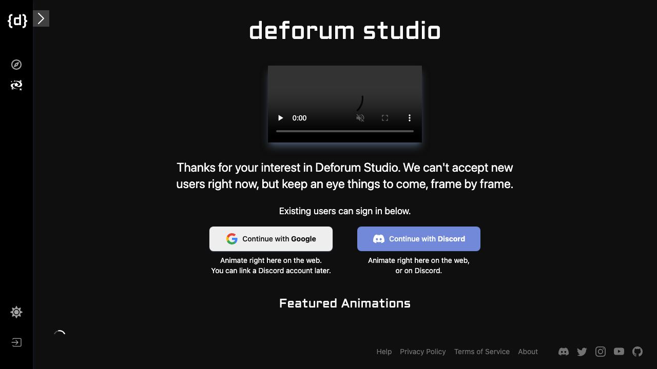 Deforum Studio 网站截图