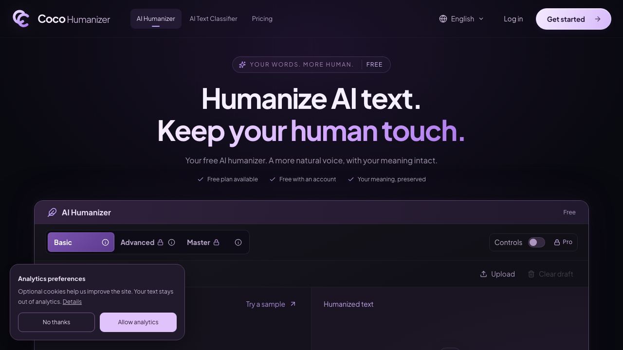CocoHumanizer 网站截图