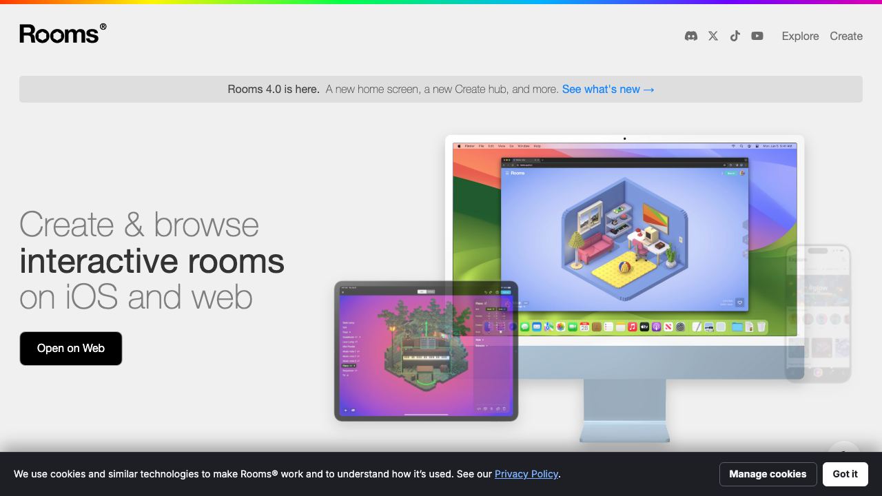Rooms website screenshot