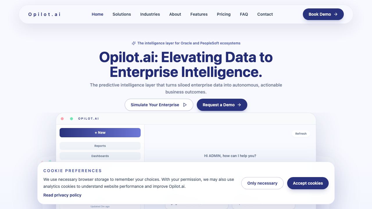 Opilot (Alpha) website screenshot