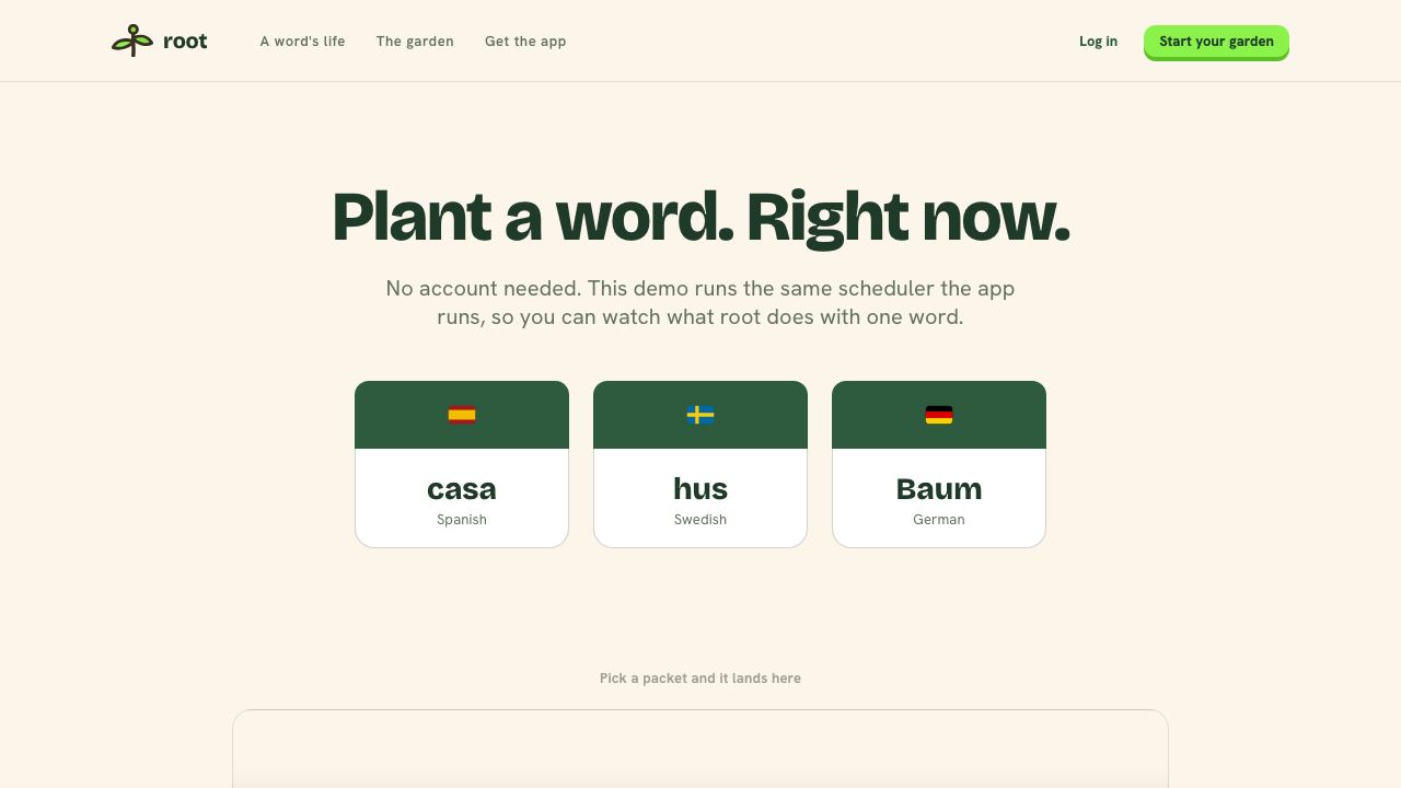 Root website screenshot