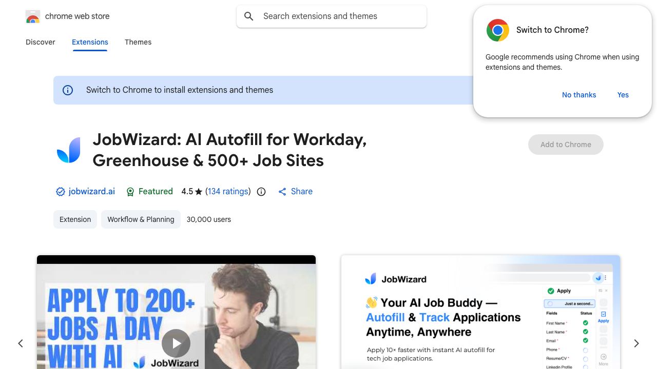 JobWizard - Job Application Copilot & Autofill 网站截图