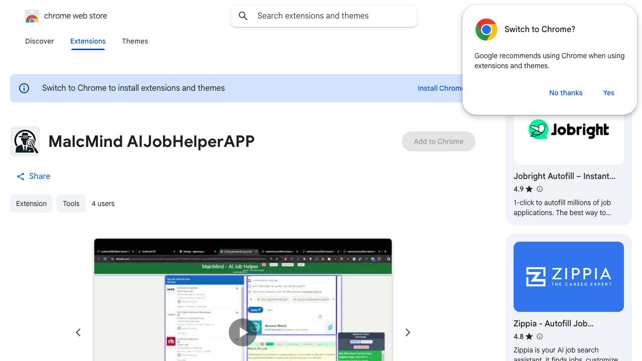 MalcMind AIJobHelperAPP website screenshot
