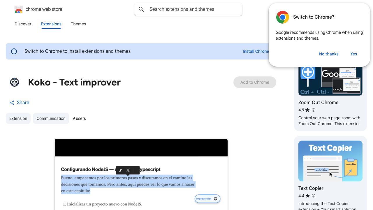 Koko - Text improver 网站截图