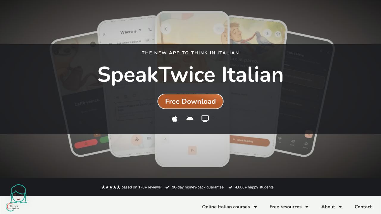 Think in Italian AI Tutor 网站截图