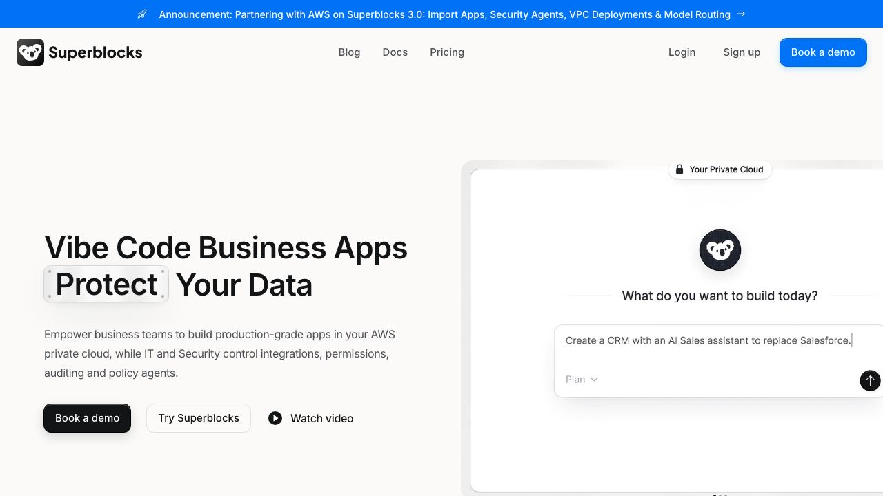 Superblocks website screenshot