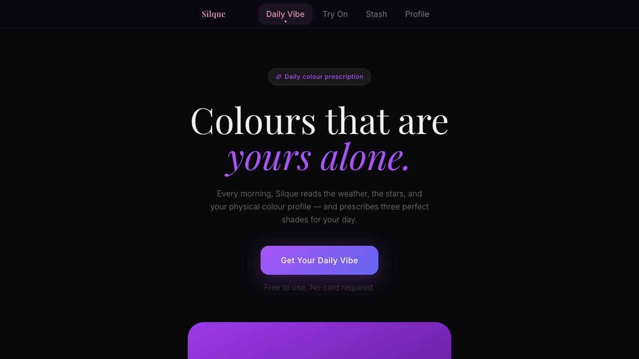 Silque AI - Your Fashion Companion website screenshot