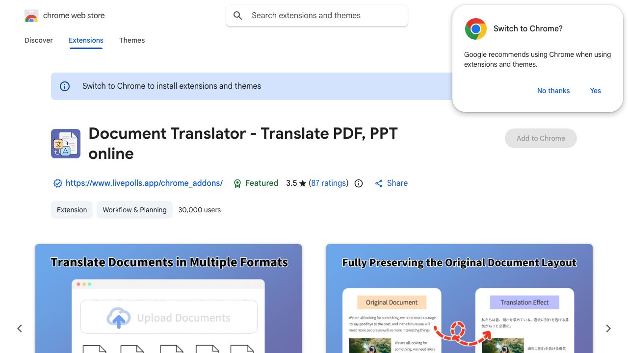 Document Translator - Translate PDF, PPT 网站截图