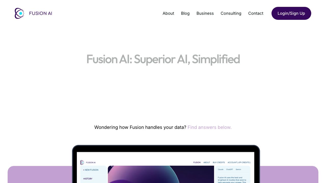 Fusion AI 网站截图