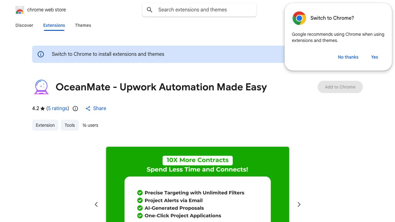 OceanMate - Upwork Automation Made Easy 网站截图