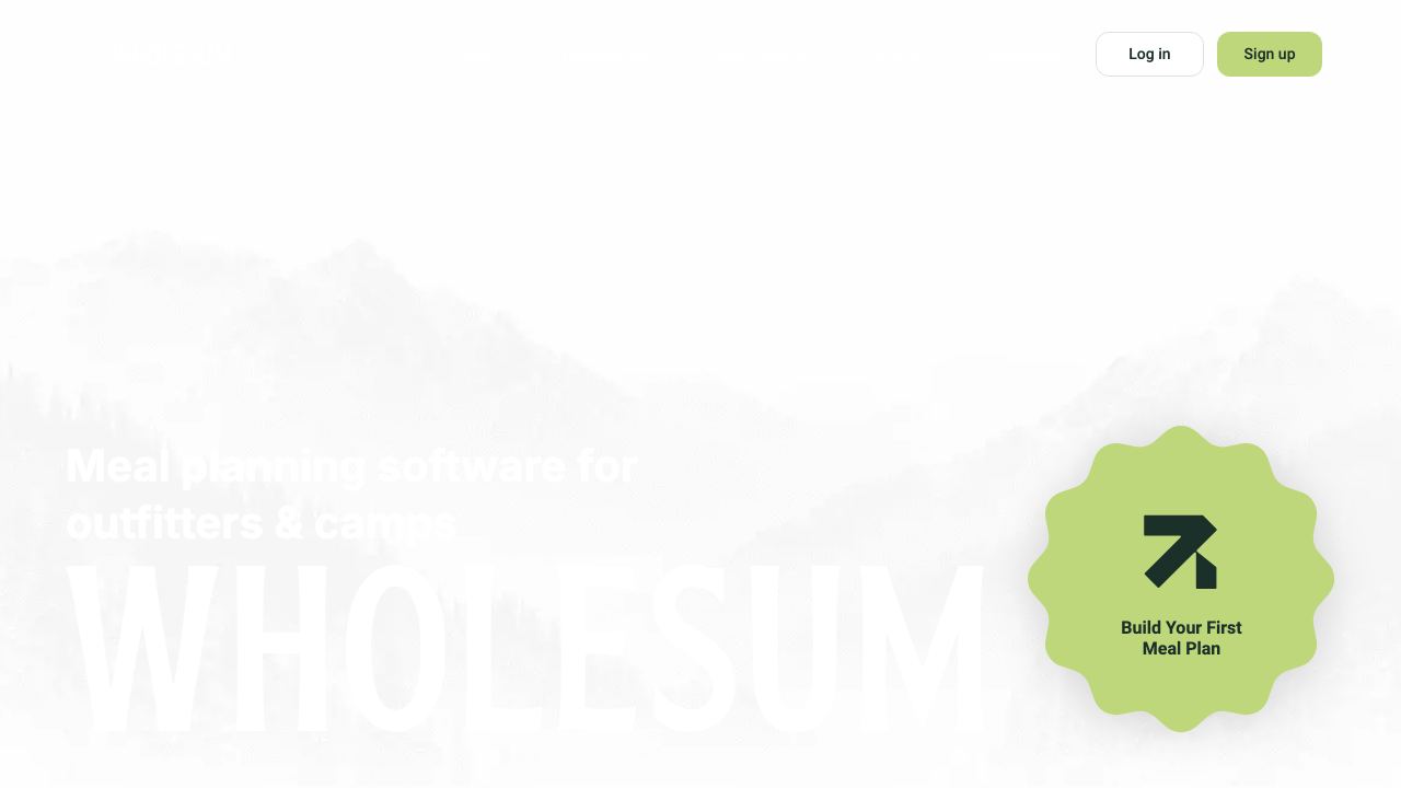 Wholesum Food Calculator 网站截图