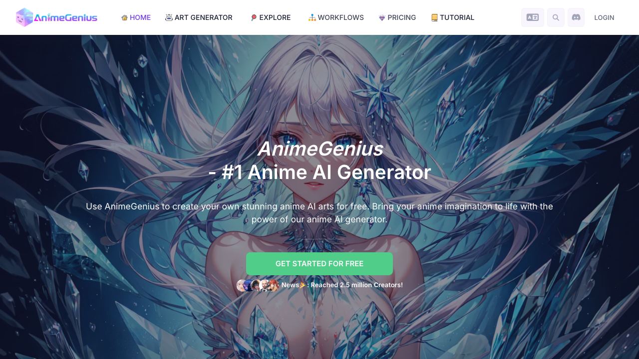 AnimeGenius - Anime AI Generator 网站截图